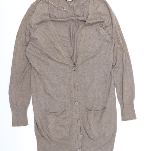 H&M Womens Brown  Knit Cardigan Jumper Size S