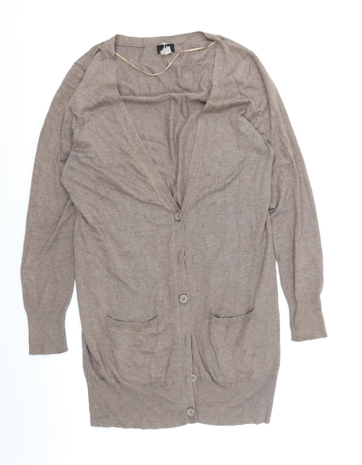 H&M Womens Brown  Knit Cardigan Jumper Size S
