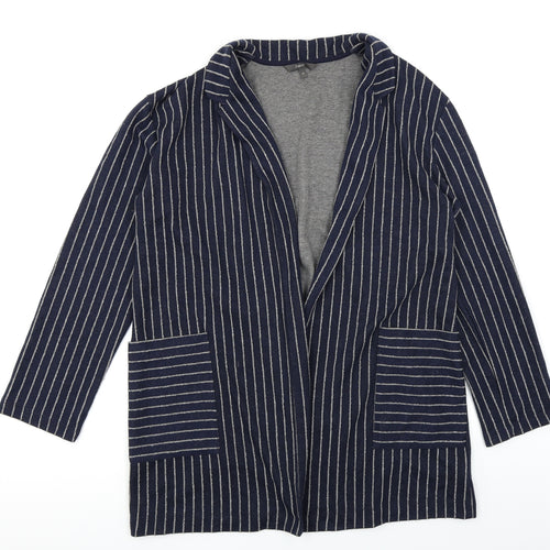 NEXT Womens Blue Striped  Cardigan Jumper Size 16