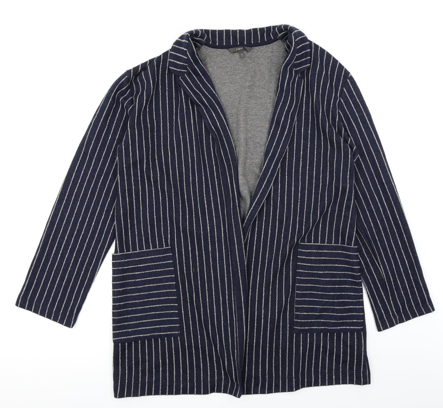 NEXT Womens Blue Striped  Cardigan Jumper Size 16