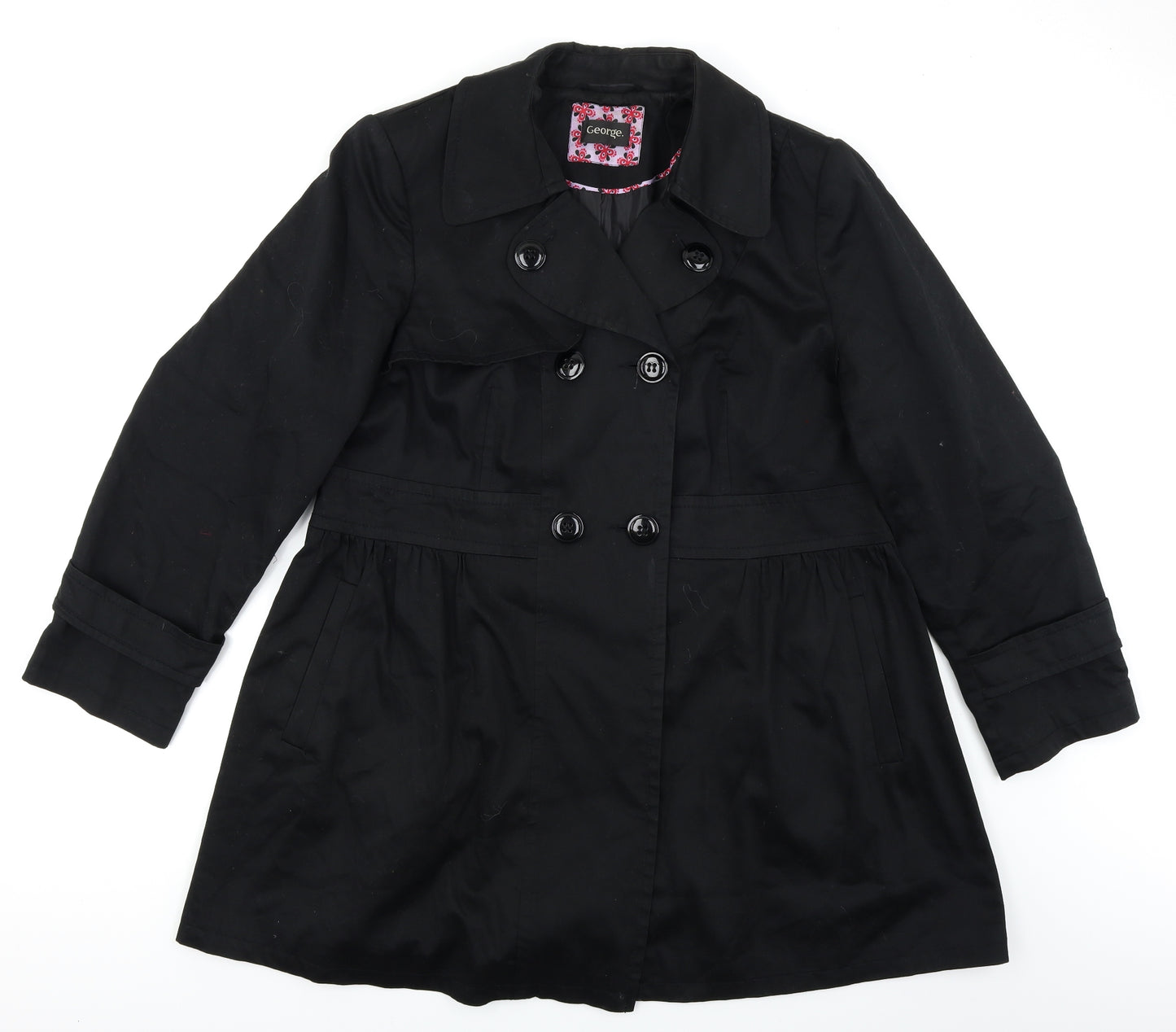 George Womens Black   Overcoat Coat Size 22