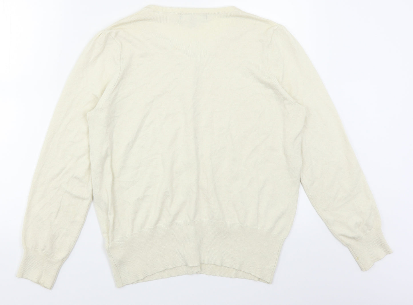 M&S Womens White   Cardigan Jumper Size 16