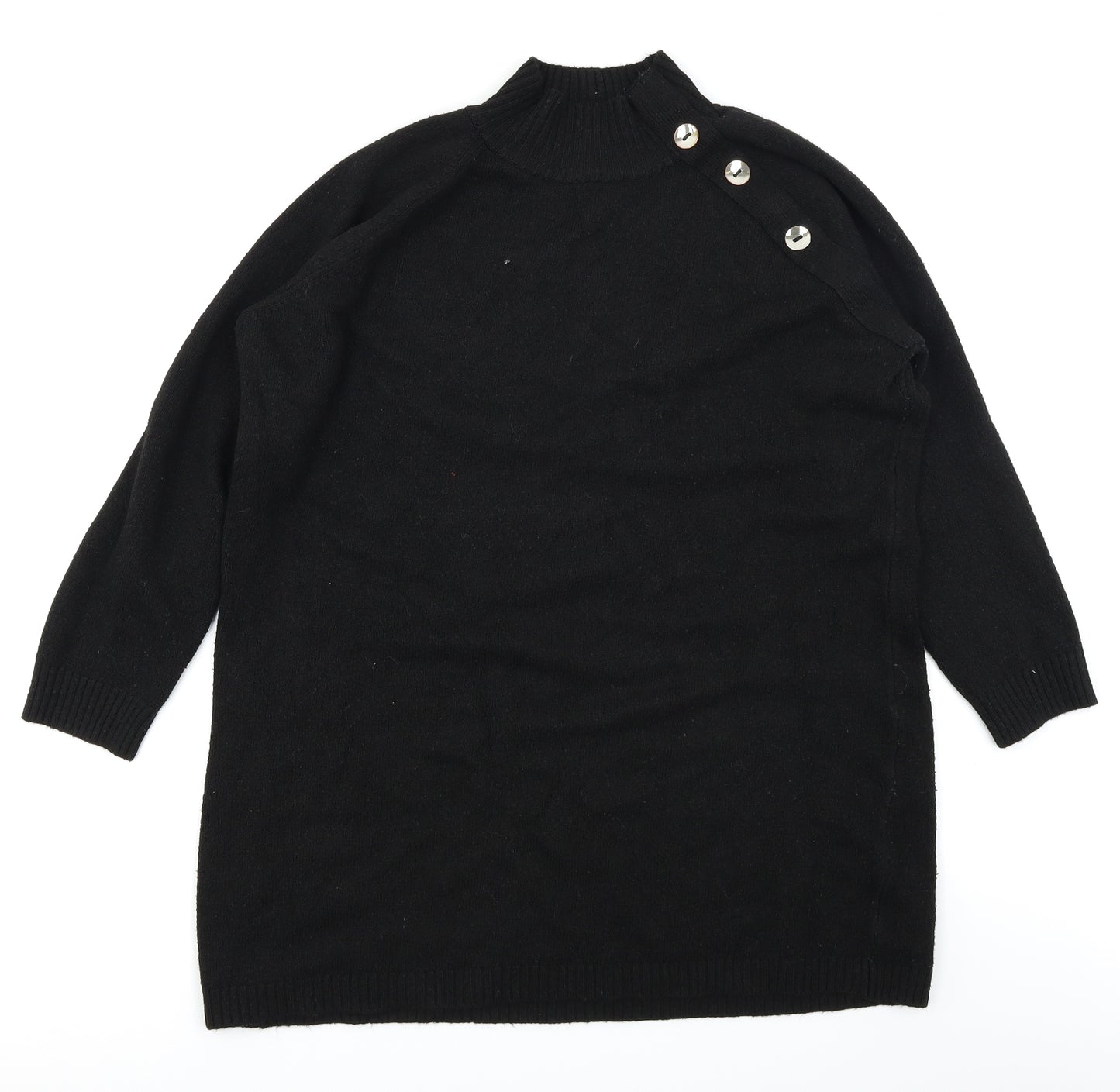 Peacocks Womens Black  Knit Pullover Jumper Size L