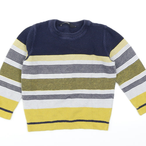 George Boys Blue Striped Knit Pullover Jumper Size 3-4 Years