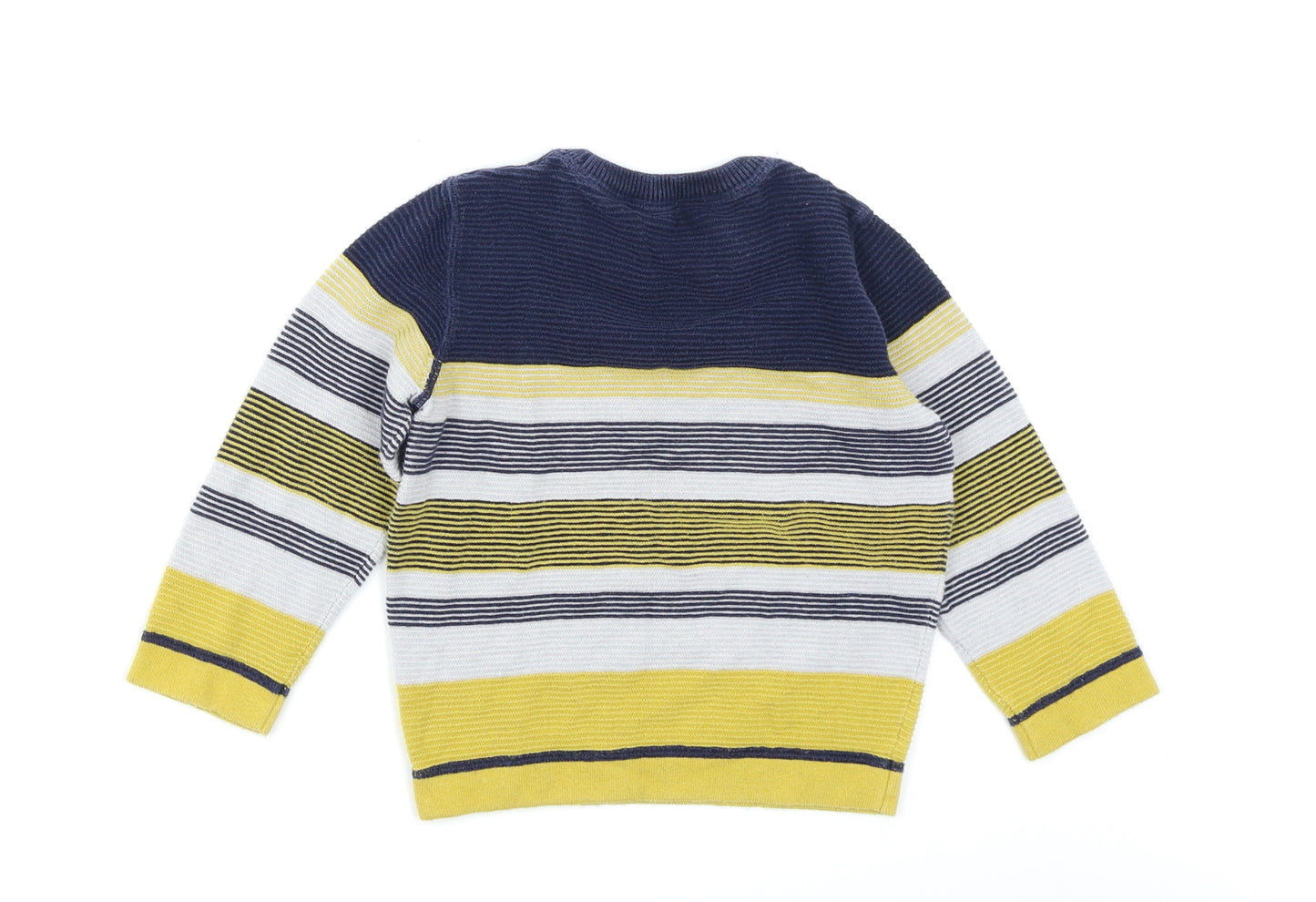 George Boys Blue Striped Knit Pullover Jumper Size 3-4 Years