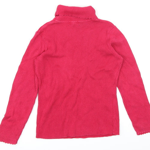 George Girls Pink   Pullover Jumper Size 9-10 Years  - Lettuce Edging