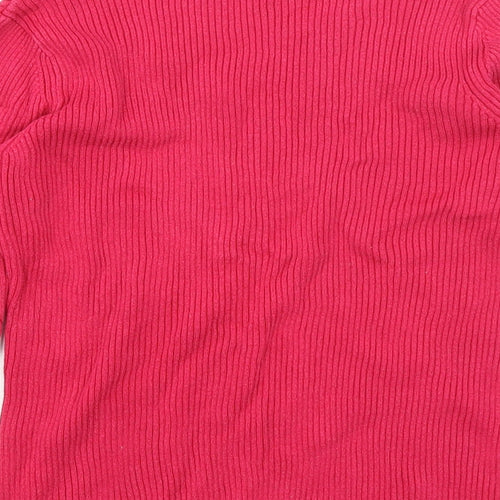 George Girls Pink   Pullover Jumper Size 9-10 Years  - Lettuce Edging