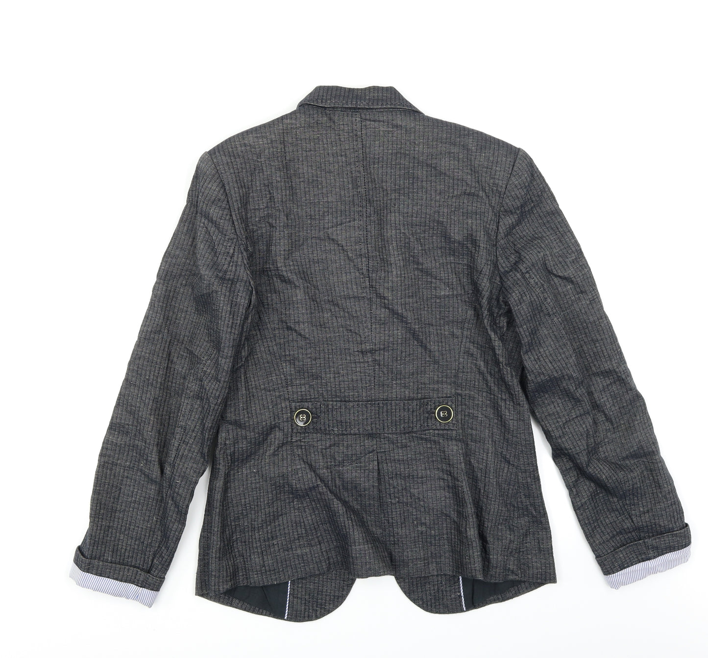 NEXT Womens Grey Striped  Jacket Blazer Size 12