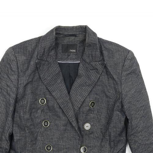 NEXT Womens Grey Striped  Jacket Blazer Size 12