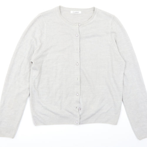 Classic Womens Grey   Cardigan Jumper Size 12