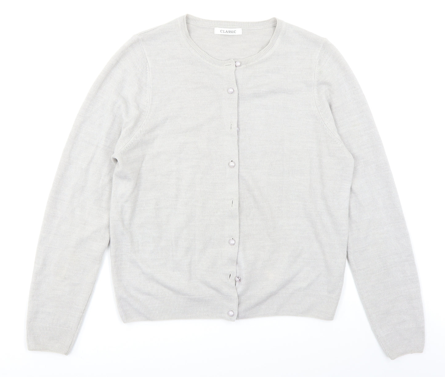 Classic Womens Grey   Cardigan Jumper Size 12