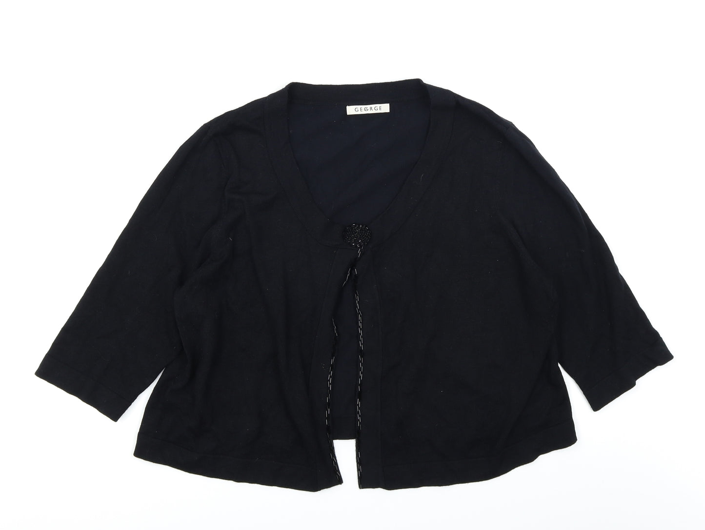 George Womens Black  Knit Cardigan Jumper Size 22