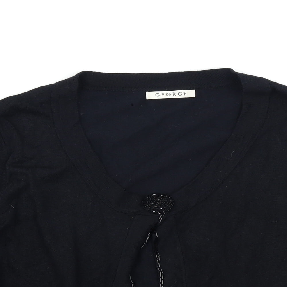 George Womens Black  Knit Cardigan Jumper Size 22