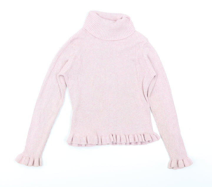 Matalan Girls Pink  Knit Pullover Jumper Size 10 Years