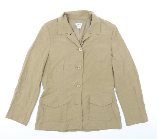 Front view of OPUS women’s brown jacket blazer, size UK 12