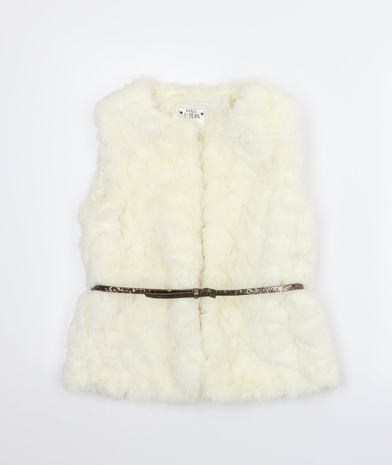M&S Girls White   Gilet Jacket Size 11-12 Years