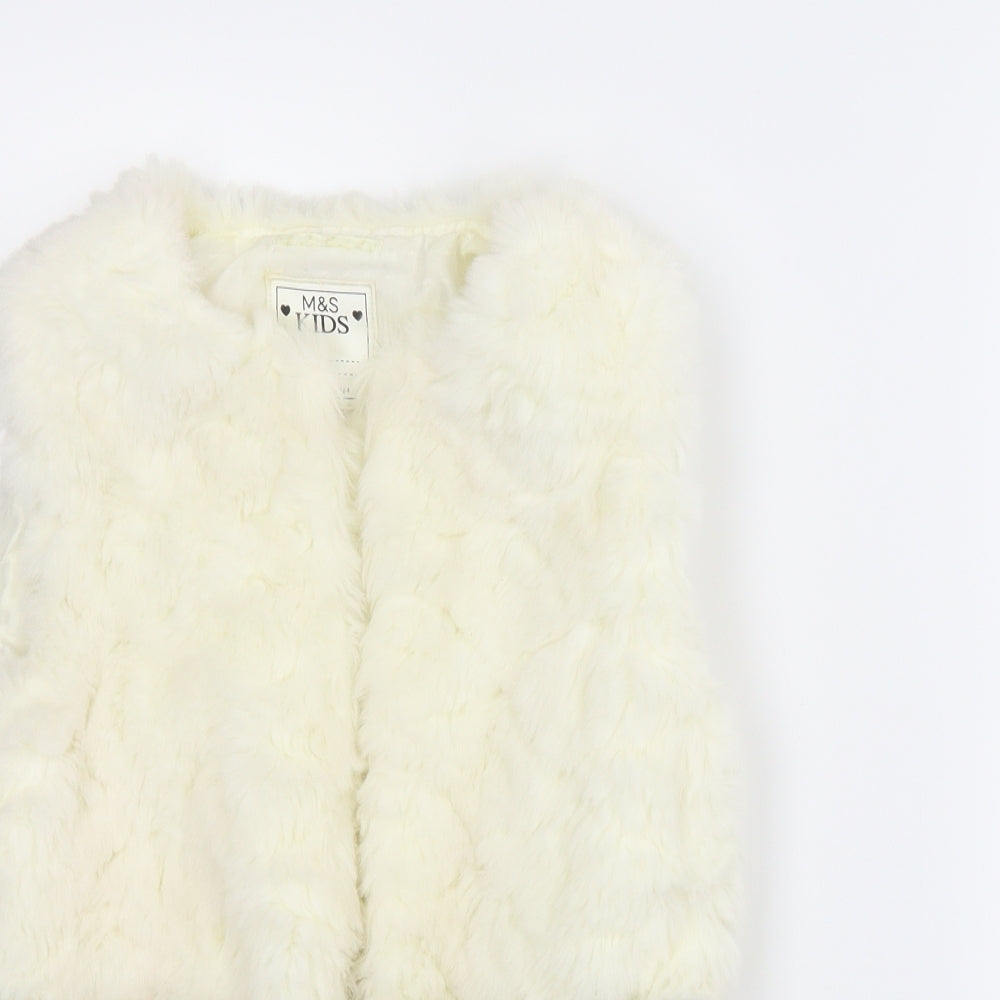 M&S Girls White   Gilet Jacket Size 11-12 Years