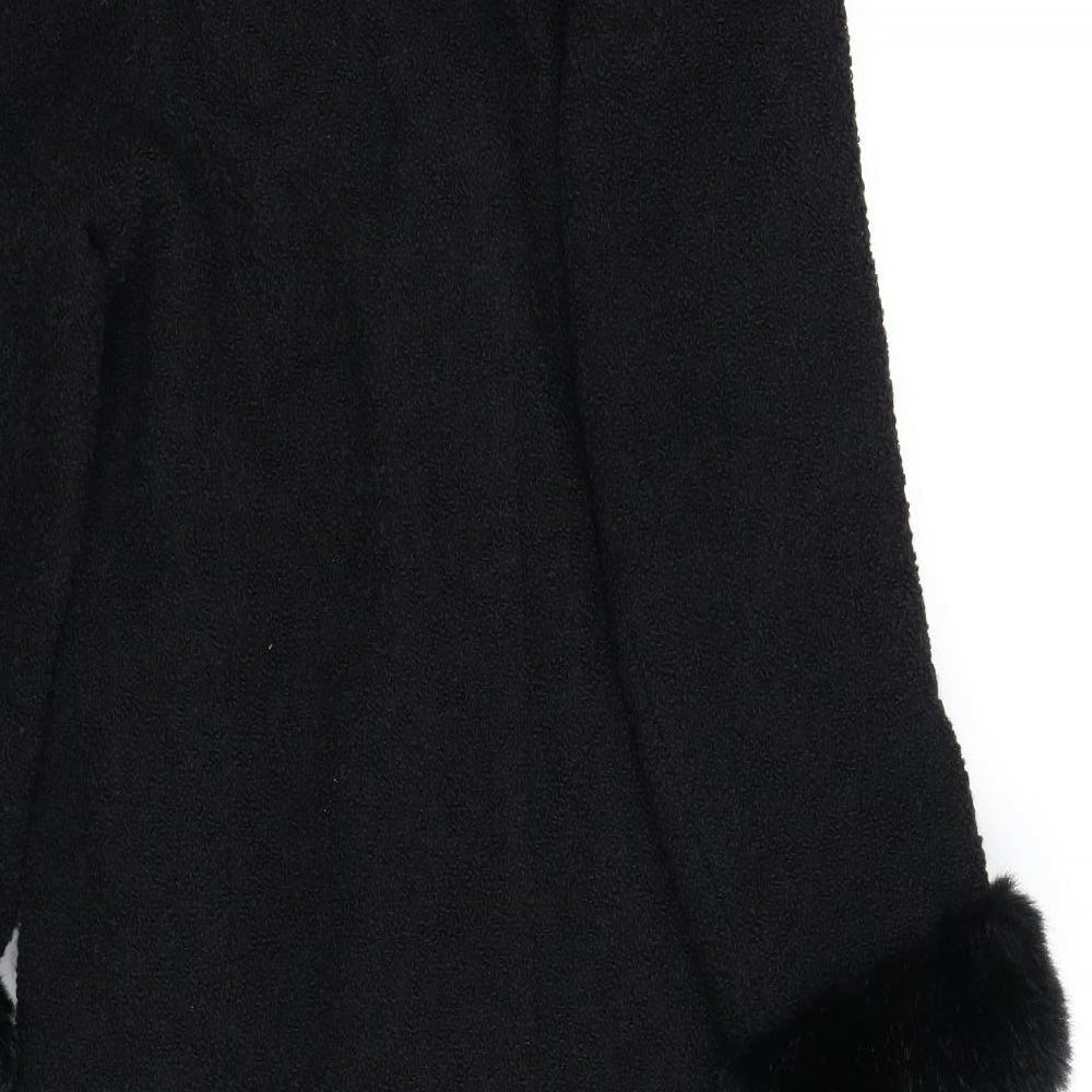 M&S Womens Black   Overcoat Coat Size 14  - Extra Long