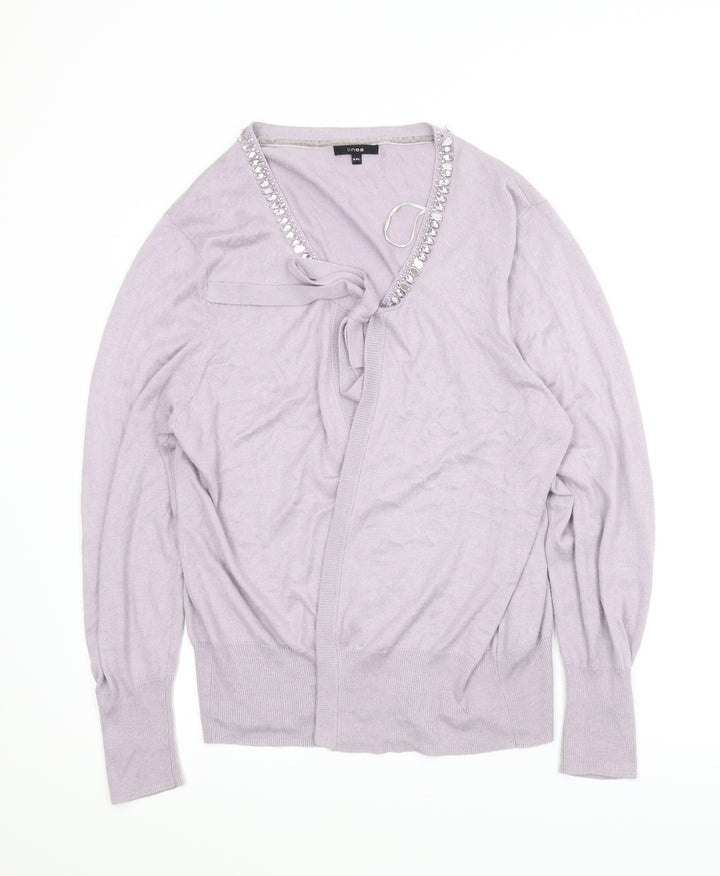 Linea Womens Purple Cardigan Jumper Size 2XL
