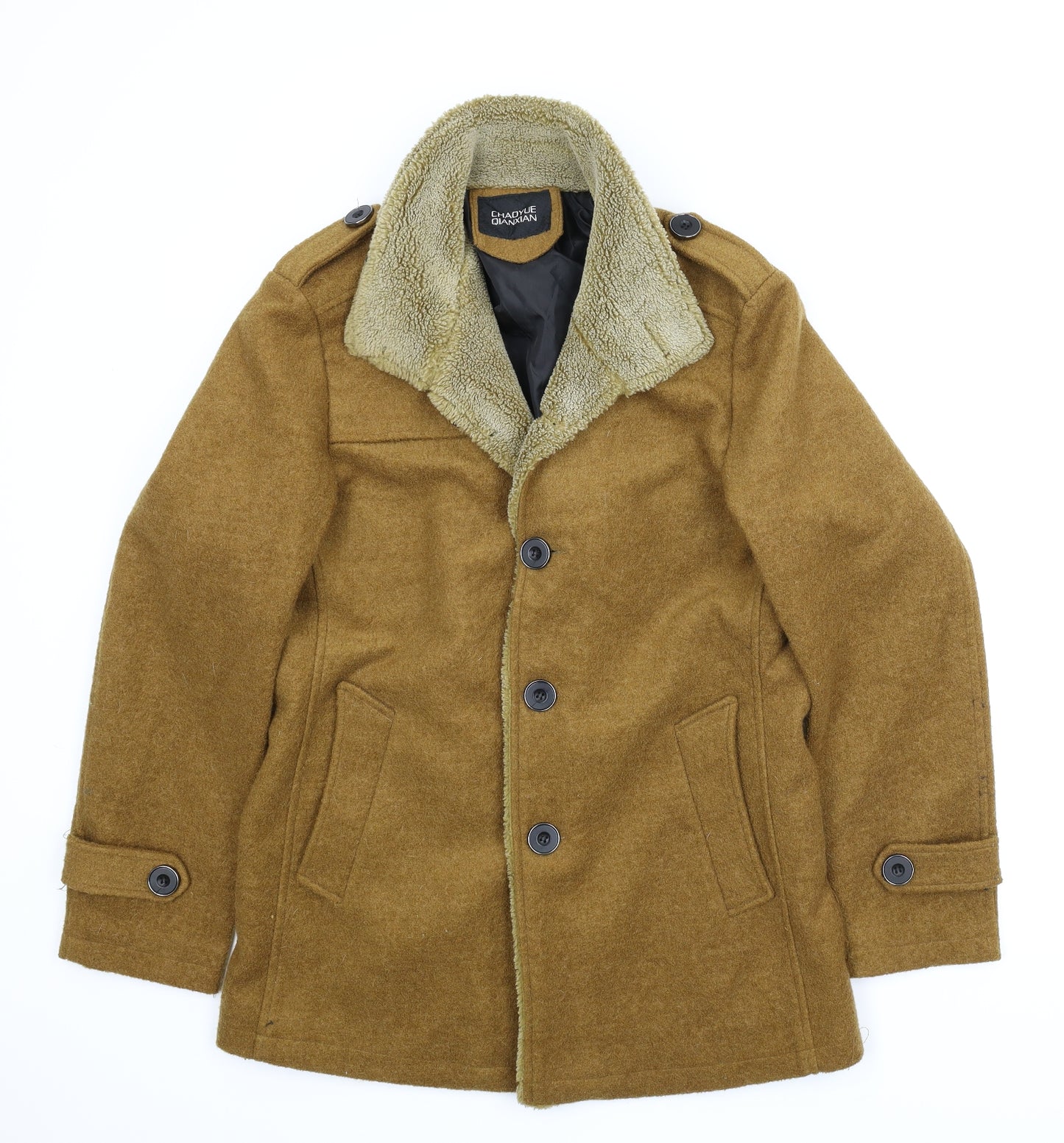 Chaoyue Qianxian Mens Brown   Pea Coat Coat Size L