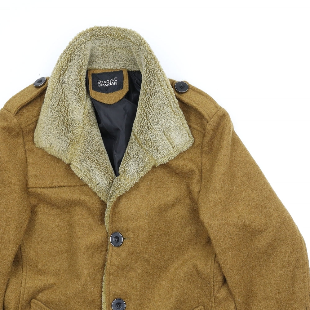 Chaoyue Qianxian Mens Brown   Pea Coat Coat Size L