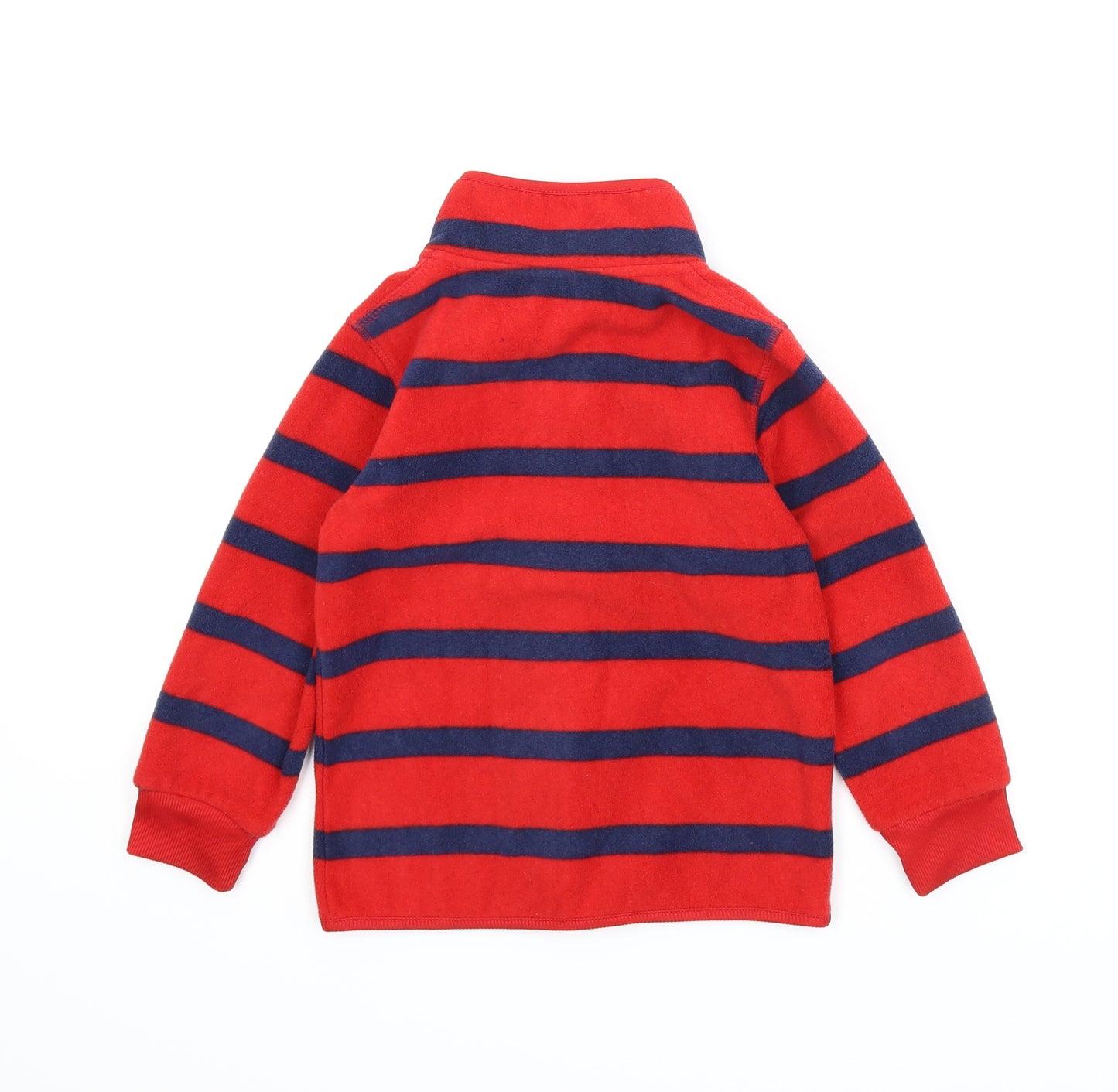 George Boys Red Striped Fleece Full Zip Jumper Size 4-5 Years