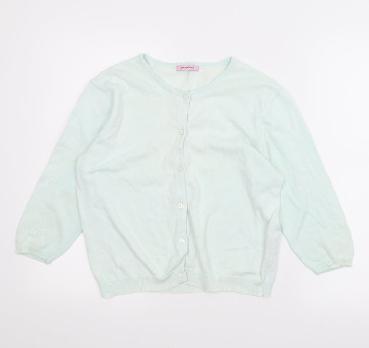 Paraphrase Girls Green Floral Cardigan Jumper Size L