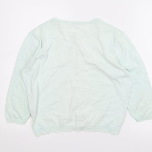 Paraphrase Girls Green Floral  Cardigan Jumper Size L