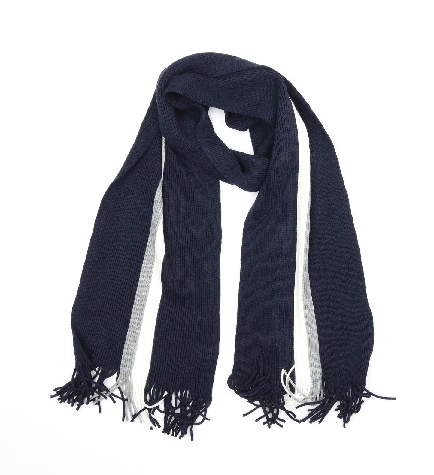 Nutmeg Mens Blue Striped  Scarf  One Size