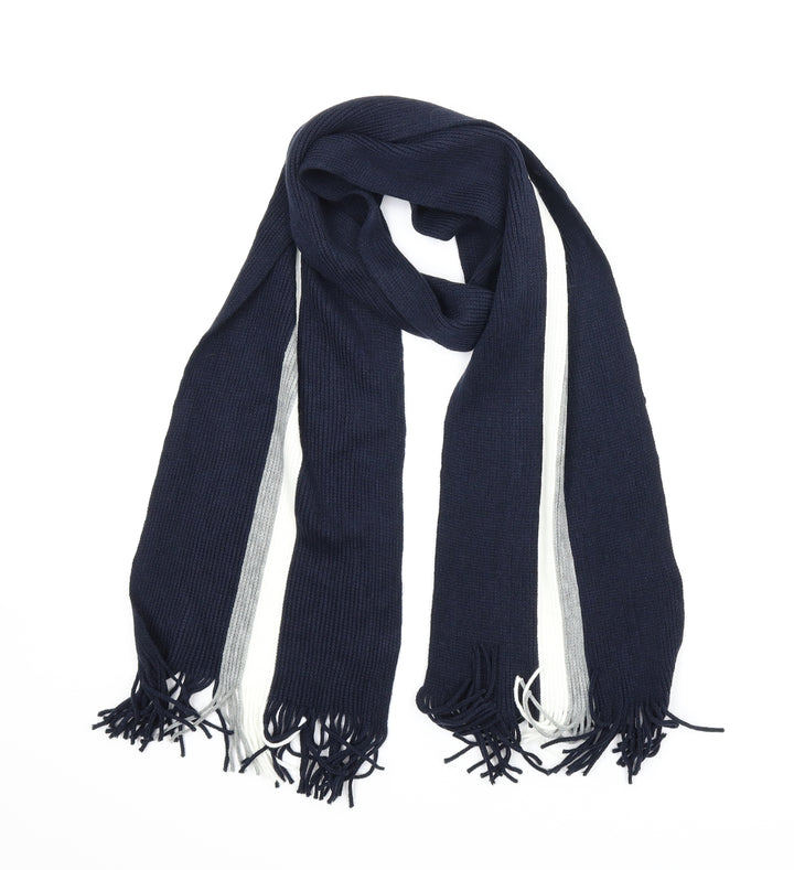 Nutmeg Mens Blue Striped Scarf One Size