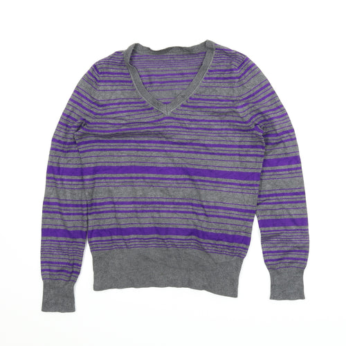 Preworn Mens Purple Striped  Pullover Jumper Size S