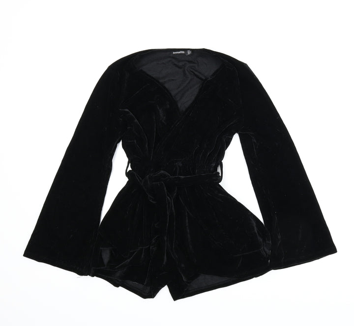 Boohoo Womens Black Romper One-Piece Size 6