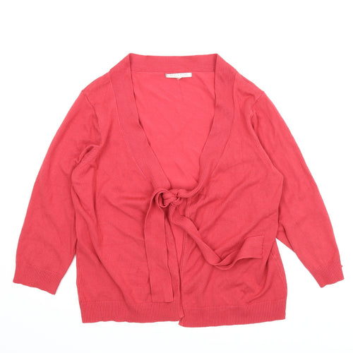 Anna Rose Womens Red   Cardigan Jumper Size L