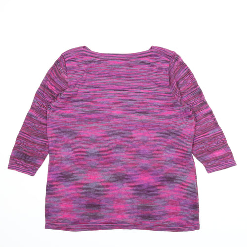 Le Bon Marché Womens Purple Striped  Tunic Blouse Size 20