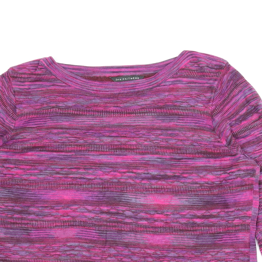 Le Bon Marché Womens Purple Striped  Tunic Blouse Size 20