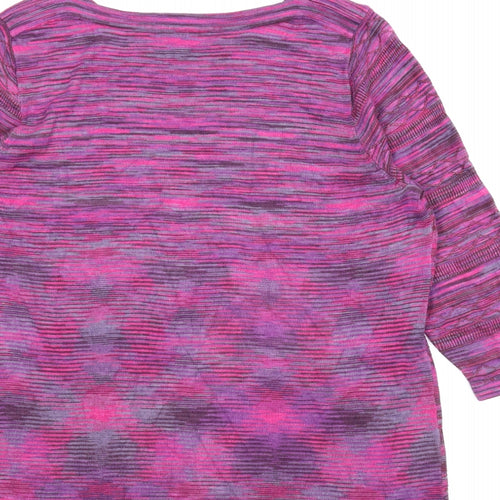 Le Bon Marché Womens Purple Striped  Tunic Blouse Size 20