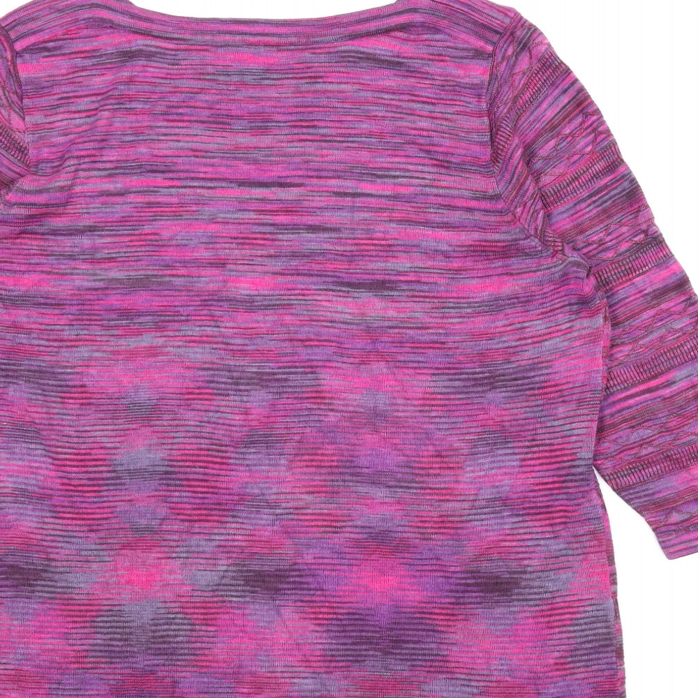 Le Bon Marché Womens Purple Striped  Tunic Blouse Size 20