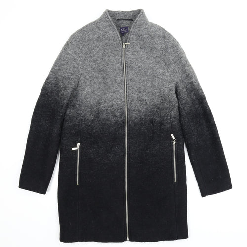 M&S Womens Grey   Overcoat Coat Size 8