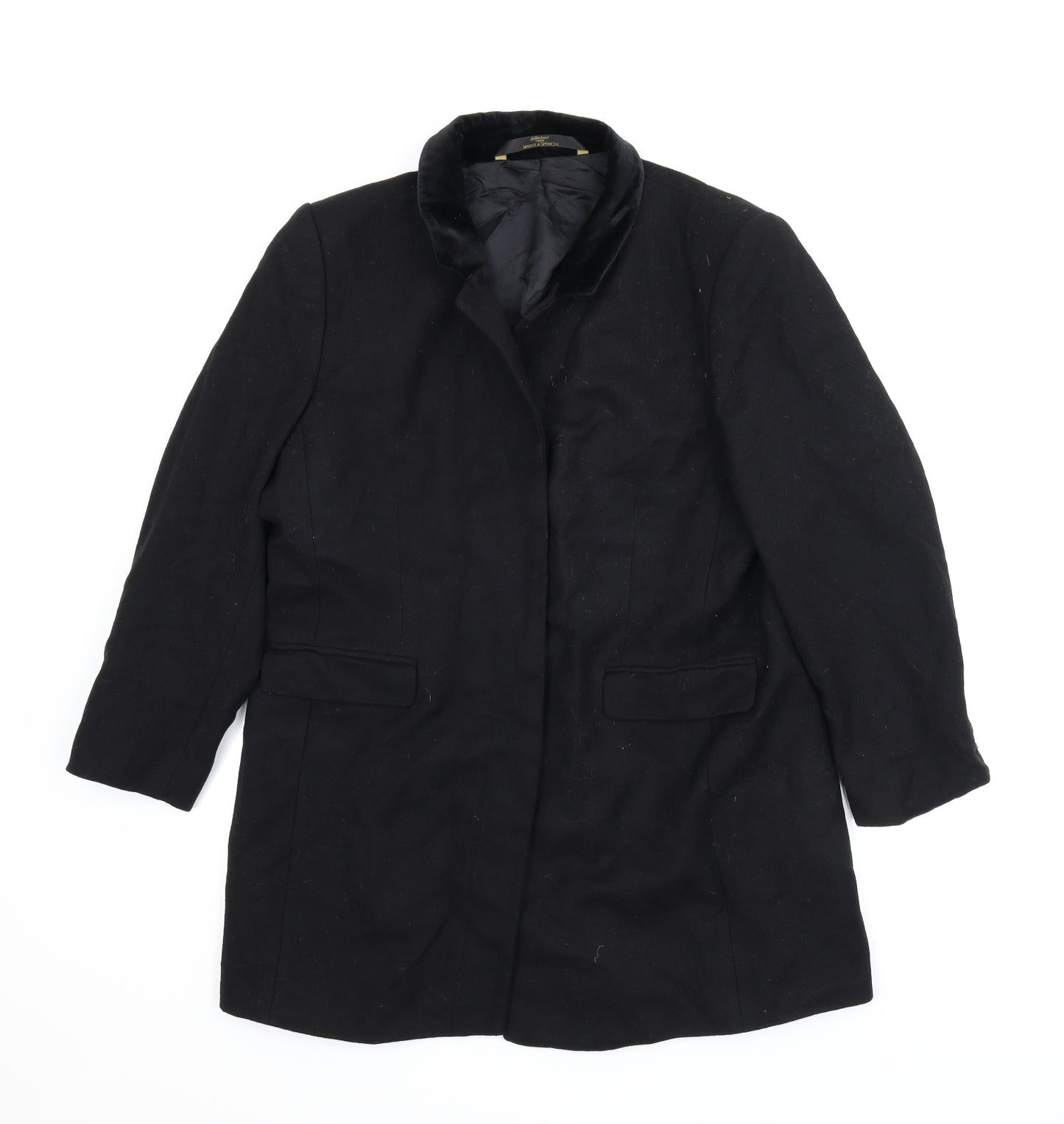 M&S Womens Black   Pea Coat Coat Size 16