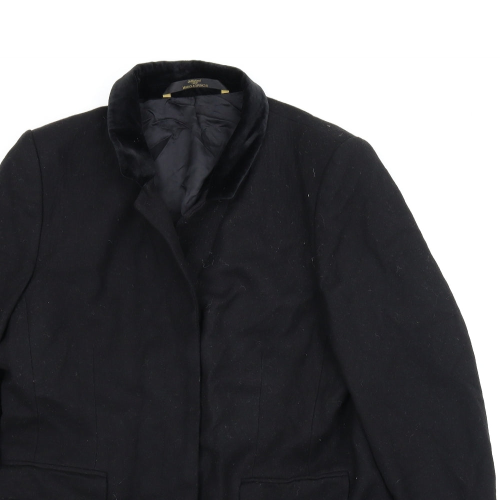 M&S Womens Black   Pea Coat Coat Size 16
