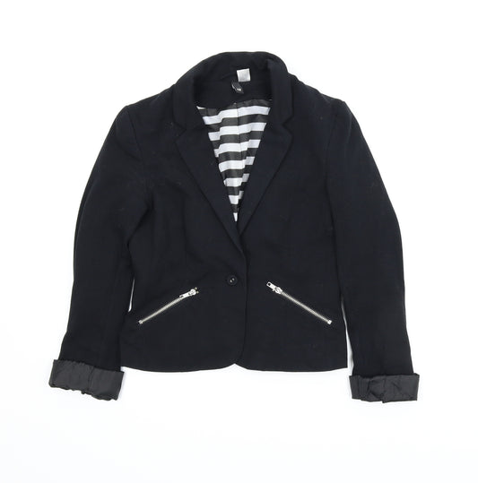 Front view of Divided women’s black jacket, size UK 12