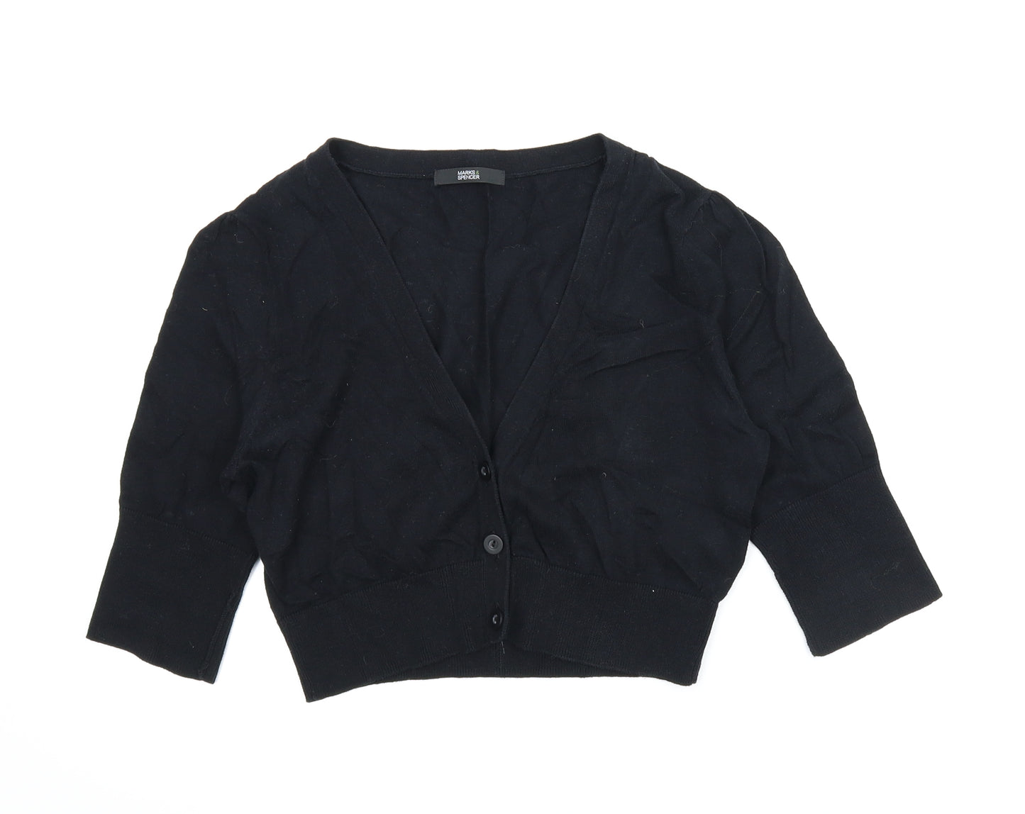 M&S Womens Black   Cardigan Jumper Size 12
