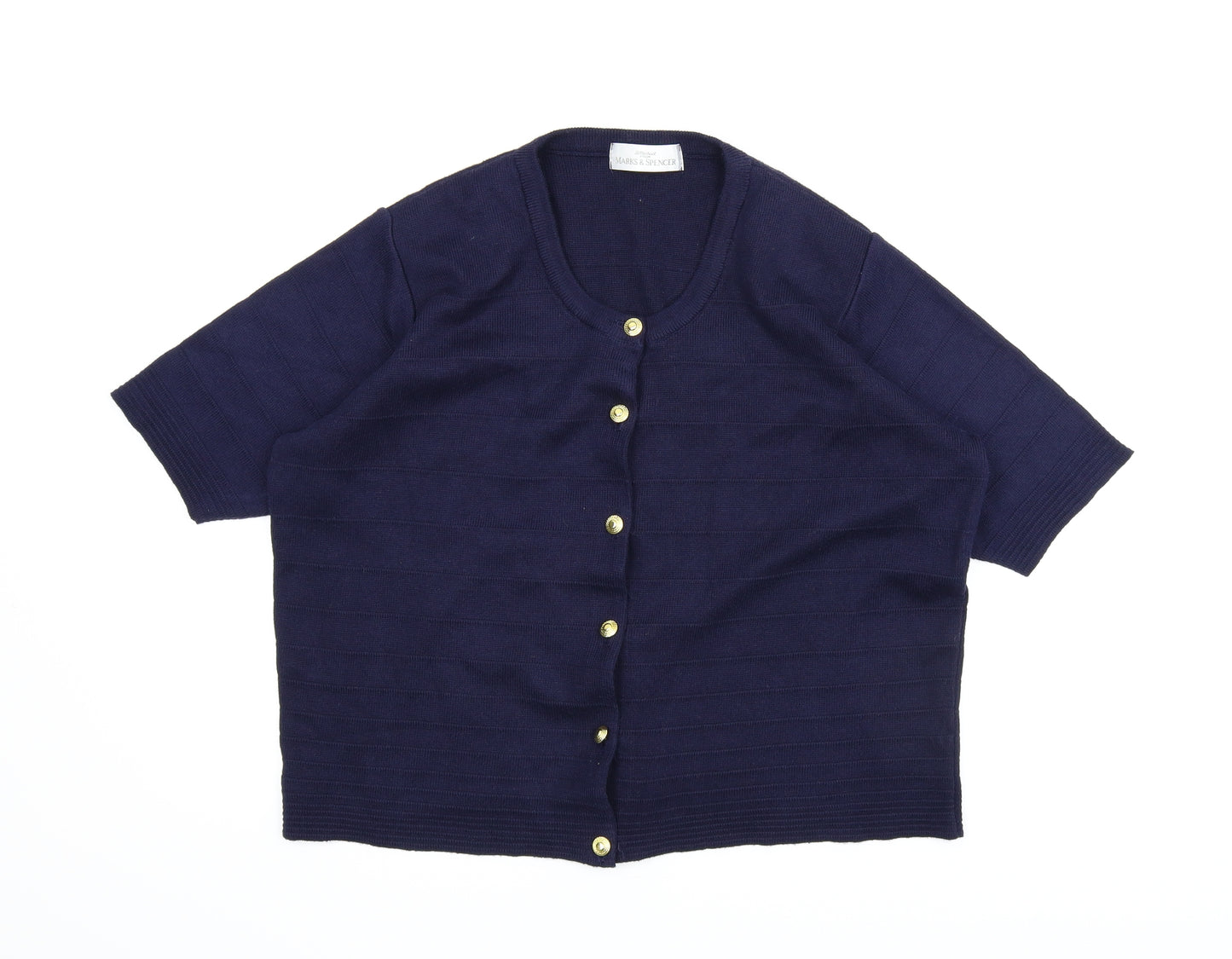 M&S Womens Blue   Cardigan Jumper Size 18