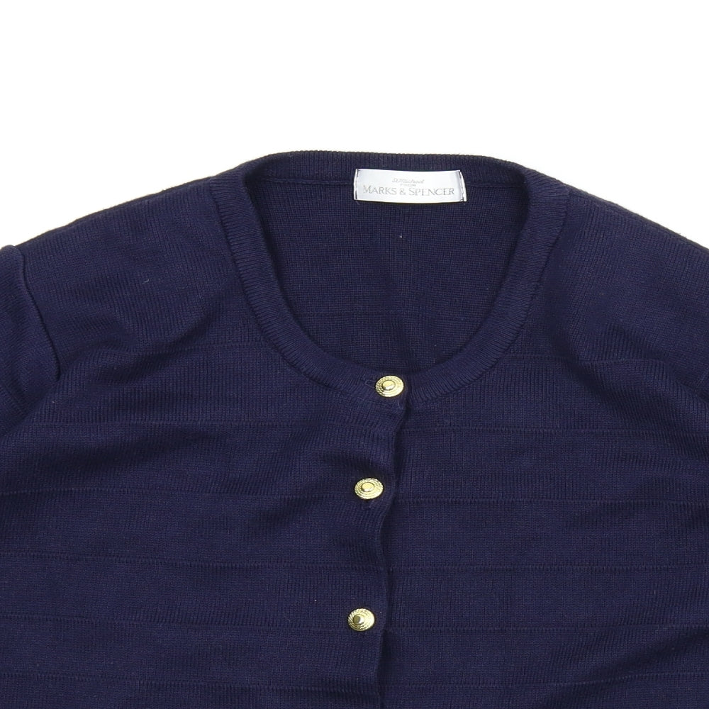 M&S Womens Blue   Cardigan Jumper Size 18