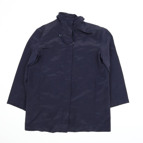 Essentials Womens Blue   Rain Coat Coat Size 16