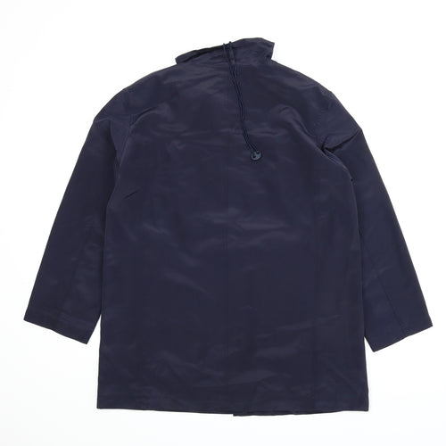 Essentials Womens Blue   Rain Coat Coat Size 16