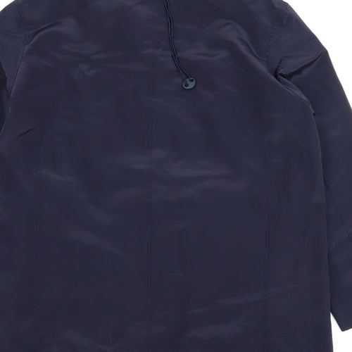 Essentials Womens Blue   Rain Coat Coat Size 16