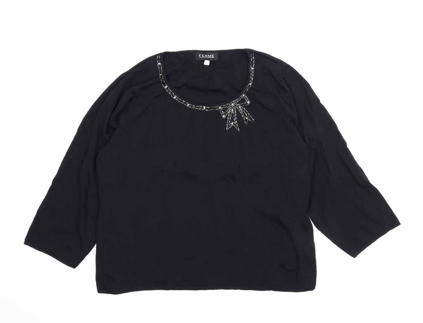 Femme Womens Black   Pullover Jumper Size XL