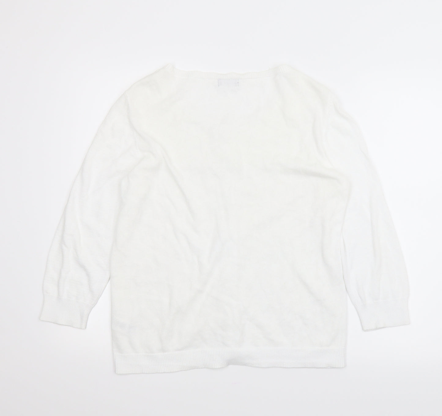 F&F Womens White Floral  Cardigan Jumper Size 12