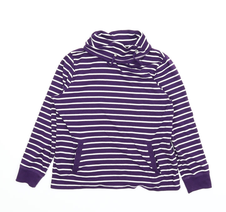BM Womens Purple Striped Pullover Jumper Size M